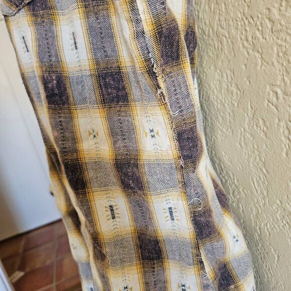Angie Southwestern Plaid Button-Down Shirt - Picture 5 of 7